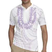 Aloha Lei Onaona Rugby Jersey Purple Hawaiian Tribal Pattern LT9 - Polynesian Pride