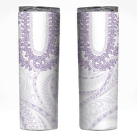Aloha Lei Onaona Skinny Tumbler Purple Hawaiian Tribal Pattern LT9 Purple - Polynesian Pride