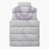 Aloha Lei Onaona Sleeveless Puffer Jacket Purple Hawaiian Tribal Pattern LT9 - Polynesian Pride