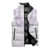 Aloha Lei Onaona Sleeveless Puffer Jacket Purple Hawaiian Tribal Pattern LT9 - Polynesian Pride