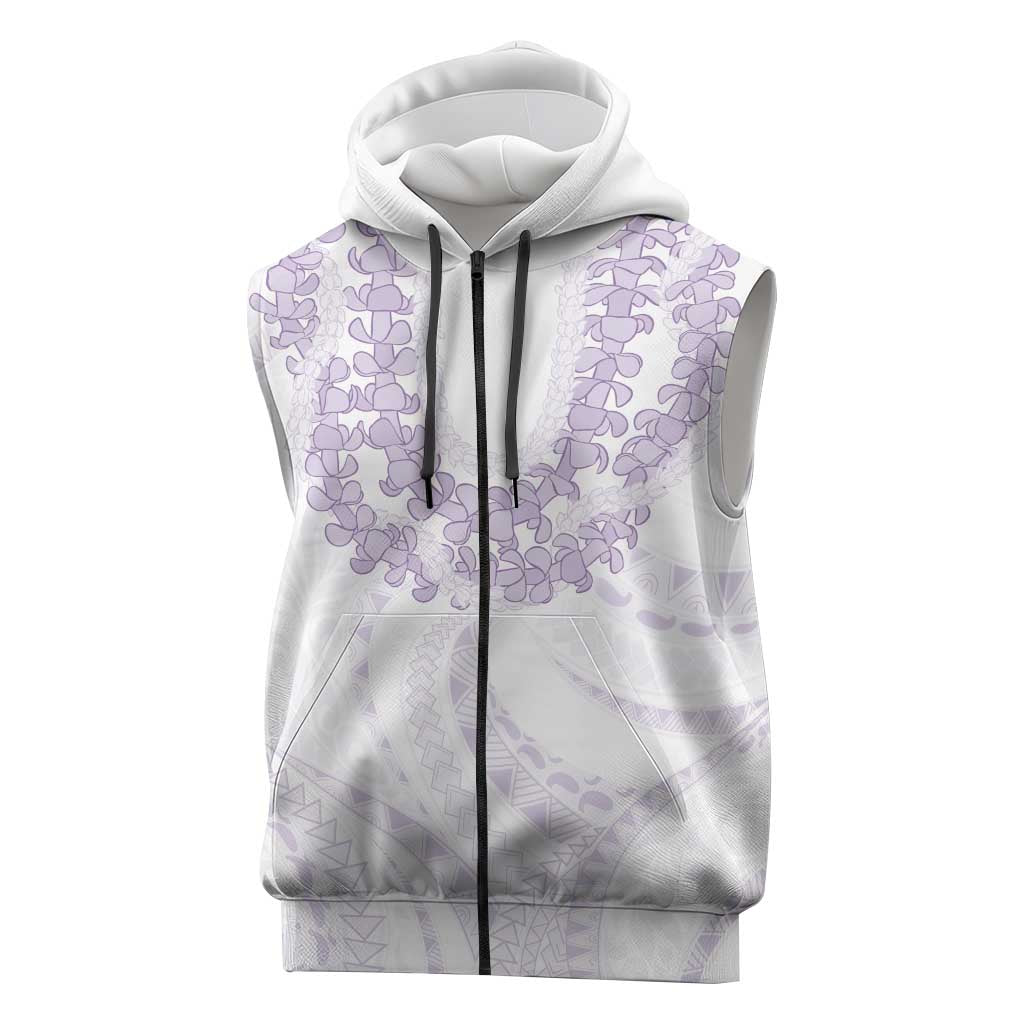 Aloha Lei Onaona Sleeveless Zip Hoodie Purple Hawaiian Tribal Pattern LT9 Purple - Polynesian Pride