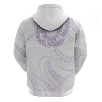 Aloha Lei Onaona Zip Hoodie Purple Hawaiian Tribal Pattern LT9 - Polynesian Pride