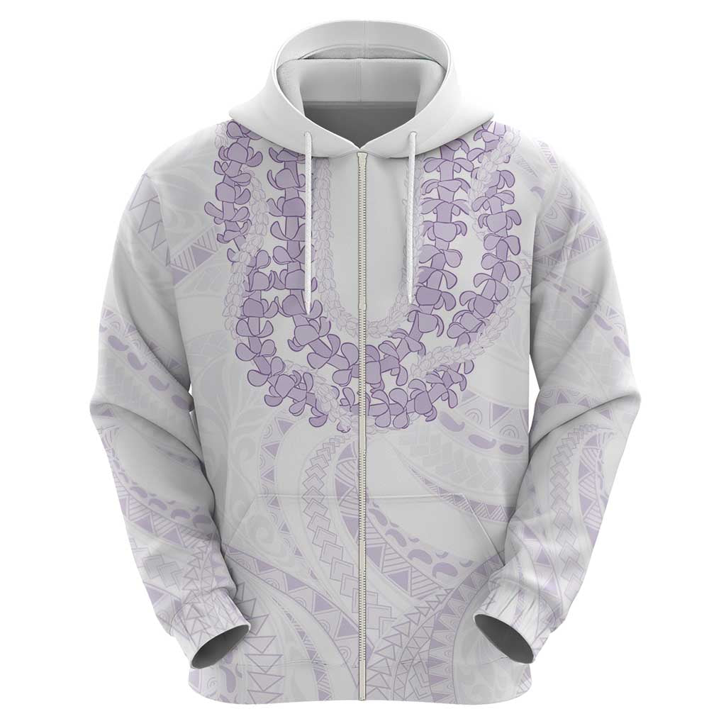Aloha Lei Onaona Zip Hoodie Purple Hawaiian Tribal Pattern LT9 - Polynesian Pride