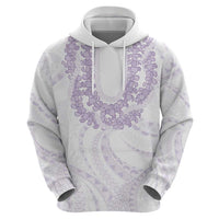 Aloha Lei Onaona Zip Hoodie Purple Hawaiian Tribal Pattern LT9 - Polynesian Pride