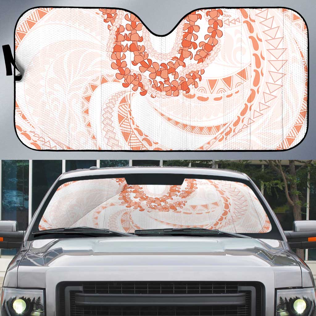 Aloha Lei Onaona Auto Sun Shade Red Hawaiian Tribal Pattern LT9 Red - Polynesian Pride