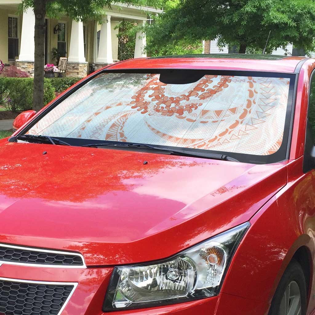 Aloha Lei Onaona Auto Sun Shade Red Hawaiian Tribal Pattern LT9 - Polynesian Pride