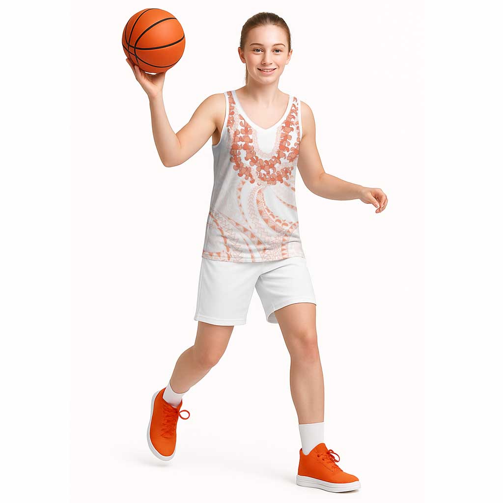 Aloha Lei Onaona Basketball Jersey Red Hawaiian Tribal Pattern LT9 - Polynesian Pride