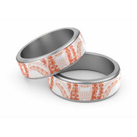 Aloha Lei Onaona Classic Ring Red Hawaiian Tribal Pattern LT9 Sliver Red - Polynesian Pride