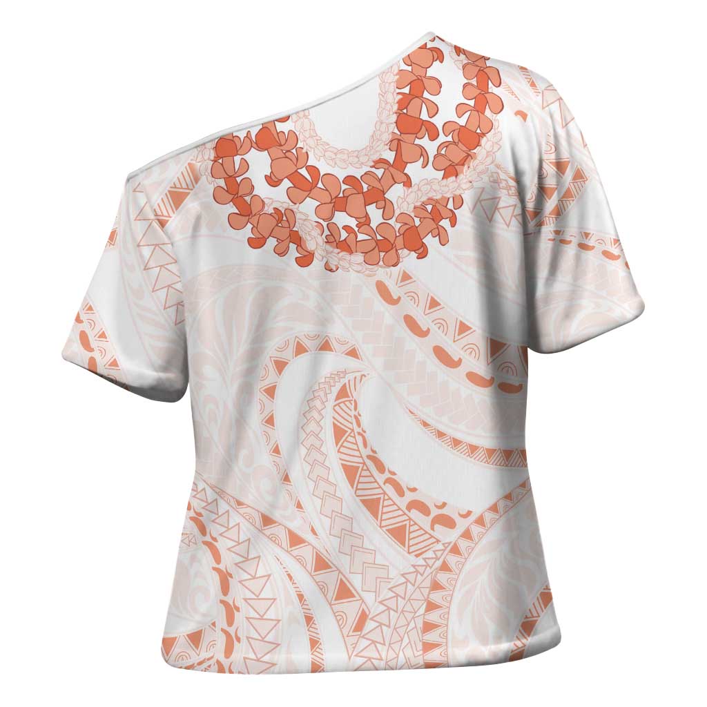 Aloha Lei Onaona Cross Shoulder Shirt Red Hawaiian Tribal Pattern LT9 - Polynesian Pride