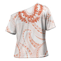 Aloha Lei Onaona Cross Shoulder Shirt Red Hawaiian Tribal Pattern LT9 - Polynesian Pride