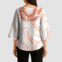 Aloha Lei Onaona Kimono Sleeve Blouse Red Hawaiian Tribal Pattern LT9 - Polynesian Pride