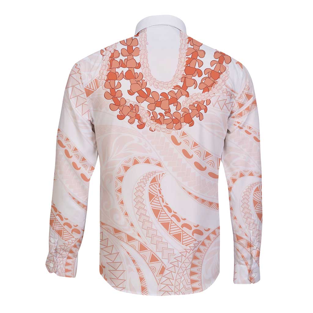 Aloha Lei Onaona Long Sleeve Button Shirt Red Hawaiian Tribal Pattern LT9 - Polynesian Pride
