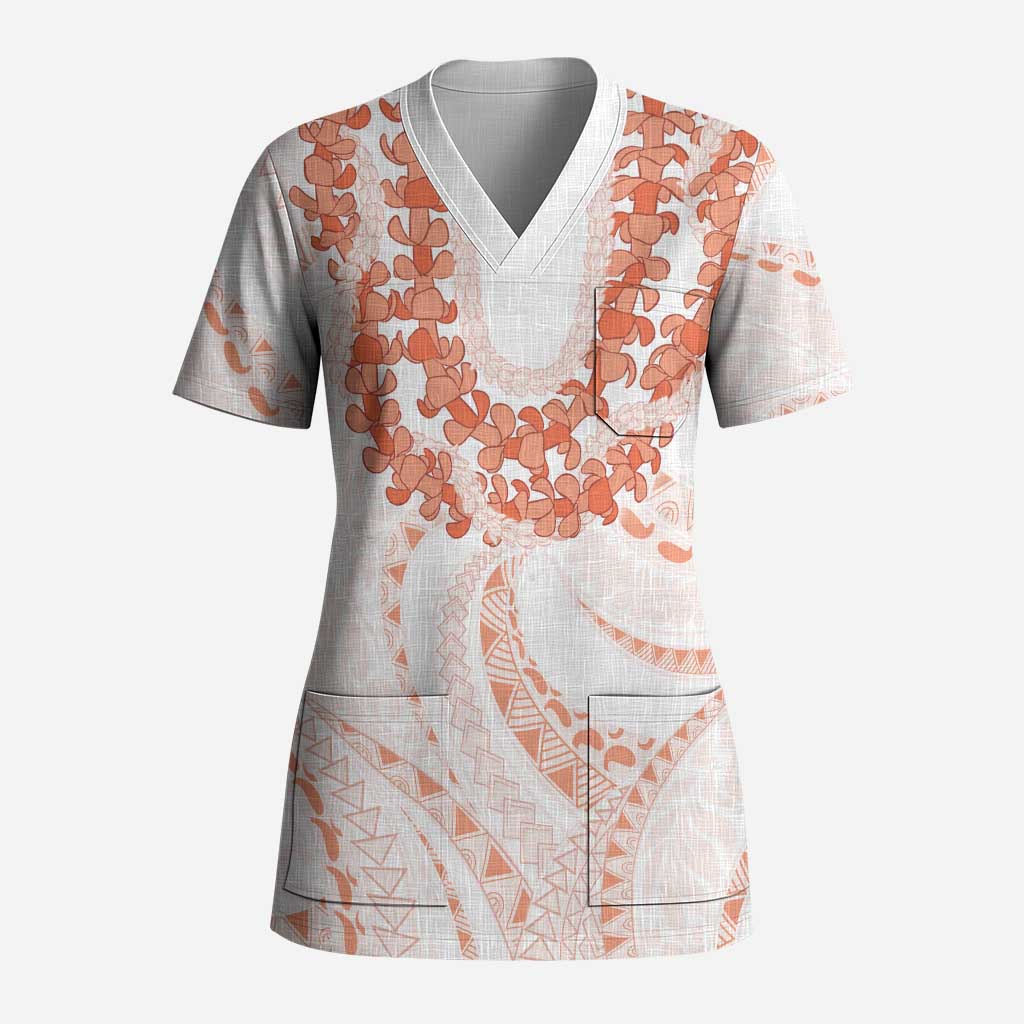 Aloha Lei Onaona Scrub Top Red Hawaiian Tribal Pattern LT9 Adult Red - Polynesian Pride