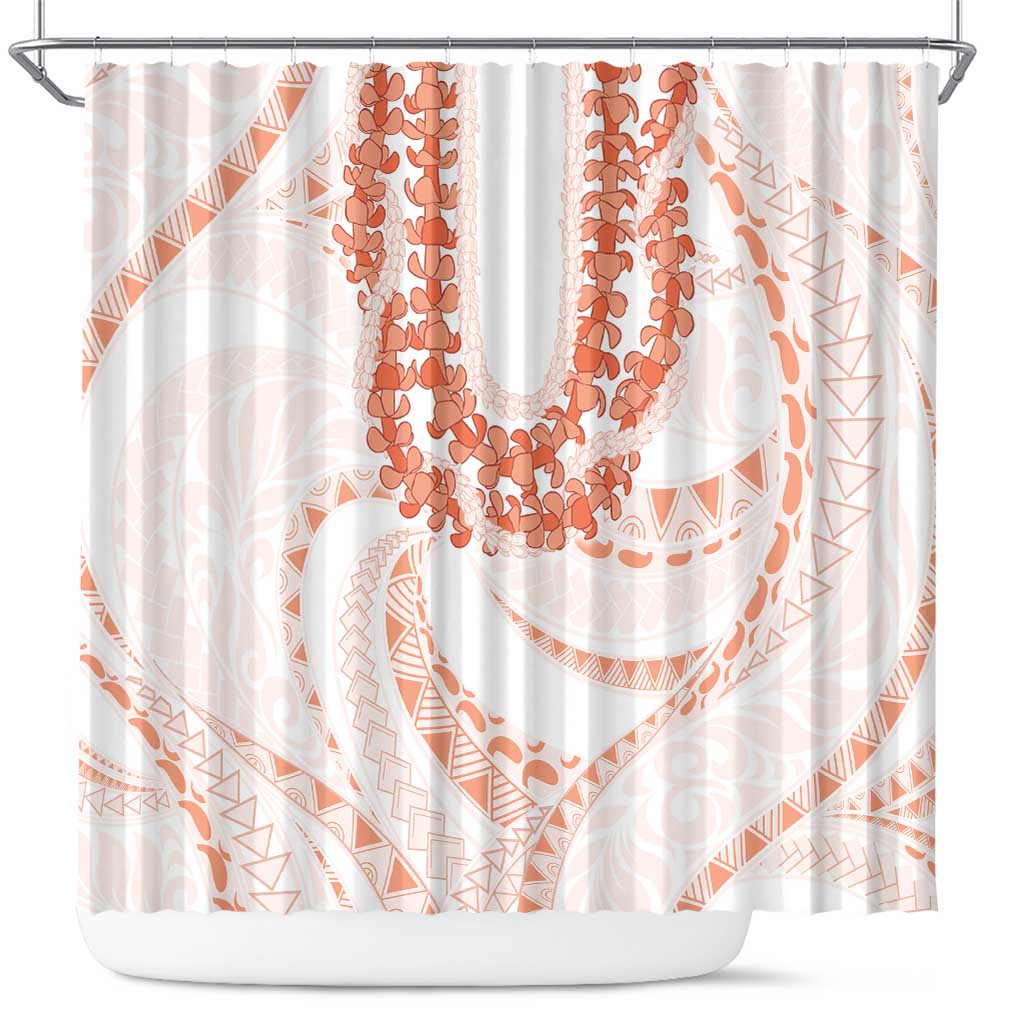 Aloha Lei Onaona Shower Curtain Red Hawaiian Tribal Pattern LT9 Red - Polynesian Pride