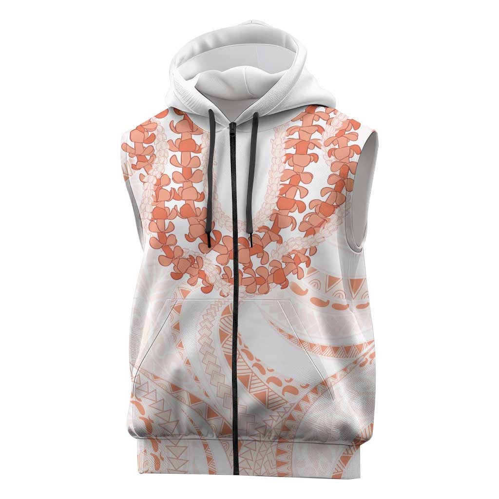 Aloha Lei Onaona Sleeveless Zip Hoodie Red Hawaiian Tribal Pattern LT9 Red - Polynesian Pride