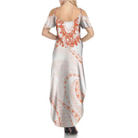 Aloha Lei Onaona Summer Maxi Dress Red Hawaiian Tribal Pattern LT9 - Polynesian Pride