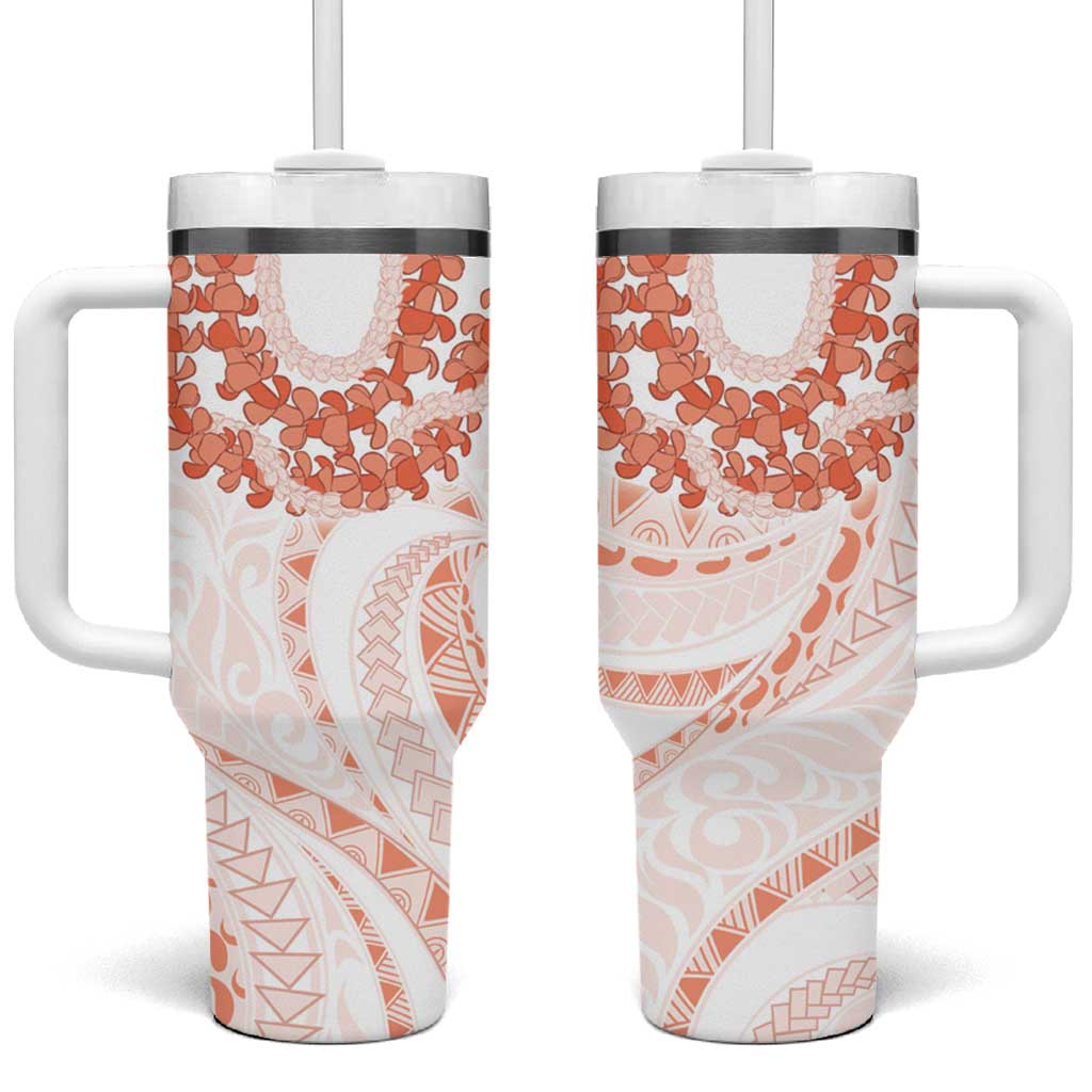 Aloha Lei Onaona Tumbler With Handle Red Hawaiian Tribal Pattern LT9 One Size: 40 oz Red - Polynesian Pride