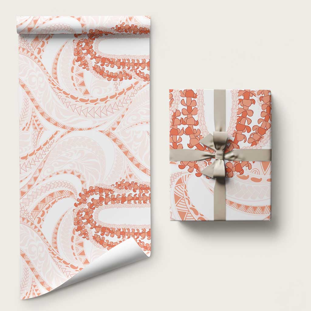 Aloha Lei Onaona Wrapping Paper Red Hawaiian Tribal Pattern LT9 58" × 23" Red - Polynesian Pride