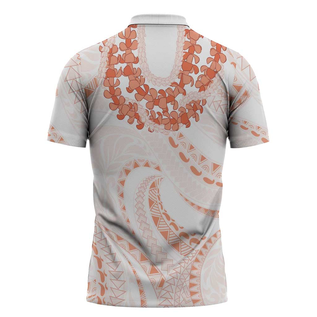 Aloha Lei Onaona Zipper Polo Shirt Red Hawaiian Tribal Pattern LT9 - Polynesian Pride
