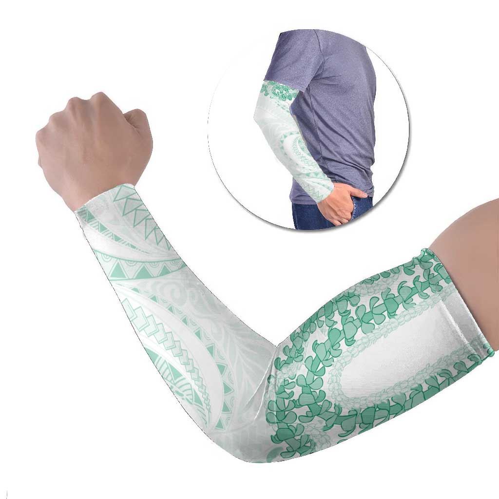 Aloha Lei Onaona Arm Sleeves Sage Green Hawaiian Tribal Pattern LT9 Set of 2 Green - Polynesian Pride