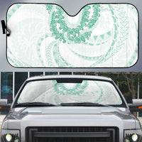 Aloha Lei Onaona Auto Sun Shade Sage Green Hawaiian Tribal Pattern LT9 Green - Polynesian Pride