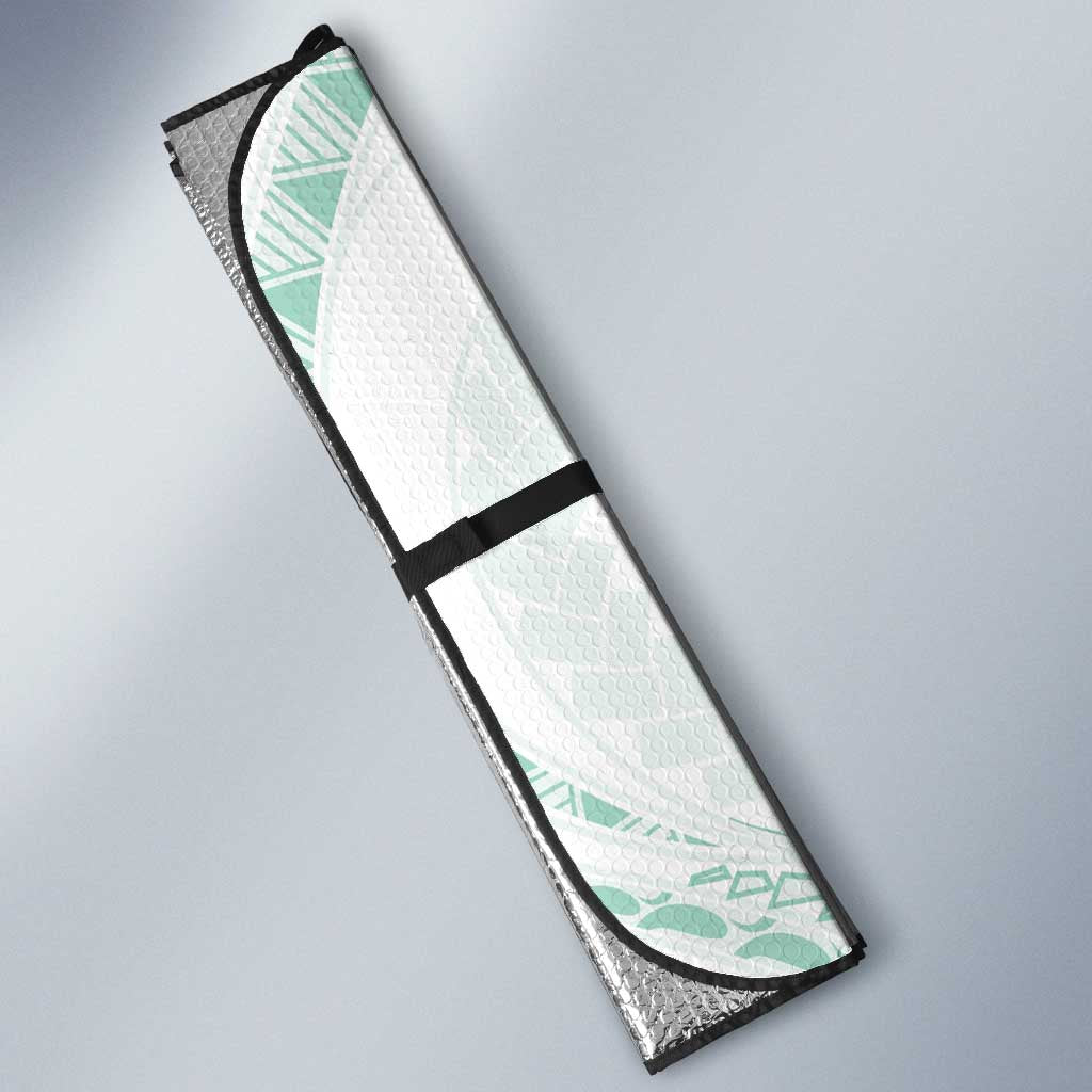Aloha Lei Onaona Auto Sun Shade Sage Green Hawaiian Tribal Pattern LT9 - Polynesian Pride