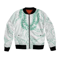 Aloha Lei Onaona Bomber Jacket Sage Green Hawaiian Tribal Pattern LT9 Unisex Green - Polynesian Pride