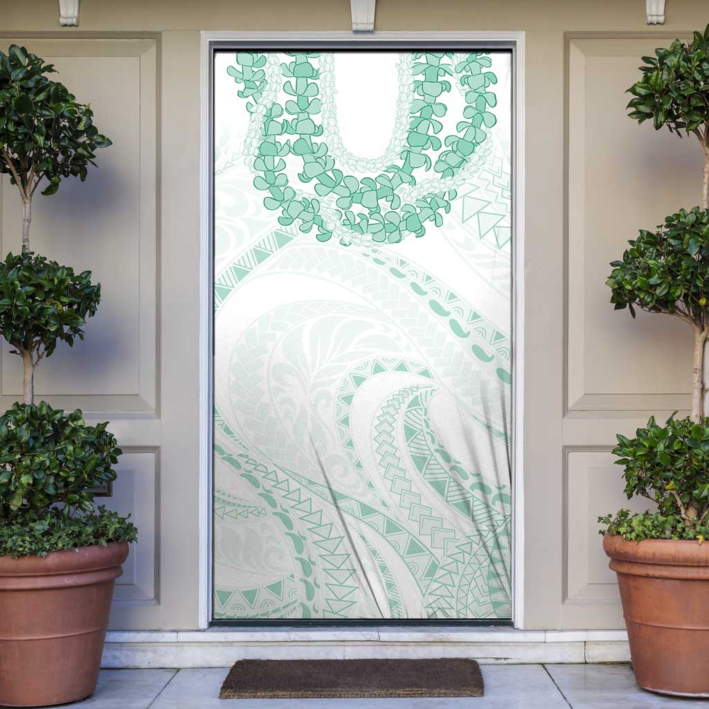 Aloha Lei Onaona Door Cover Sage Green Hawaiian Tribal Pattern LT9 Green - Polynesian Pride