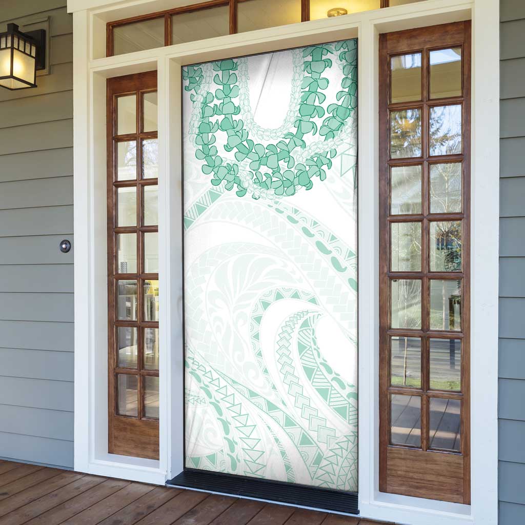 Aloha Lei Onaona Door Cover Sage Green Hawaiian Tribal Pattern LT9 - Polynesian Pride