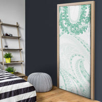 Aloha Lei Onaona Door Cover Sage Green Hawaiian Tribal Pattern LT9 - Polynesian Pride