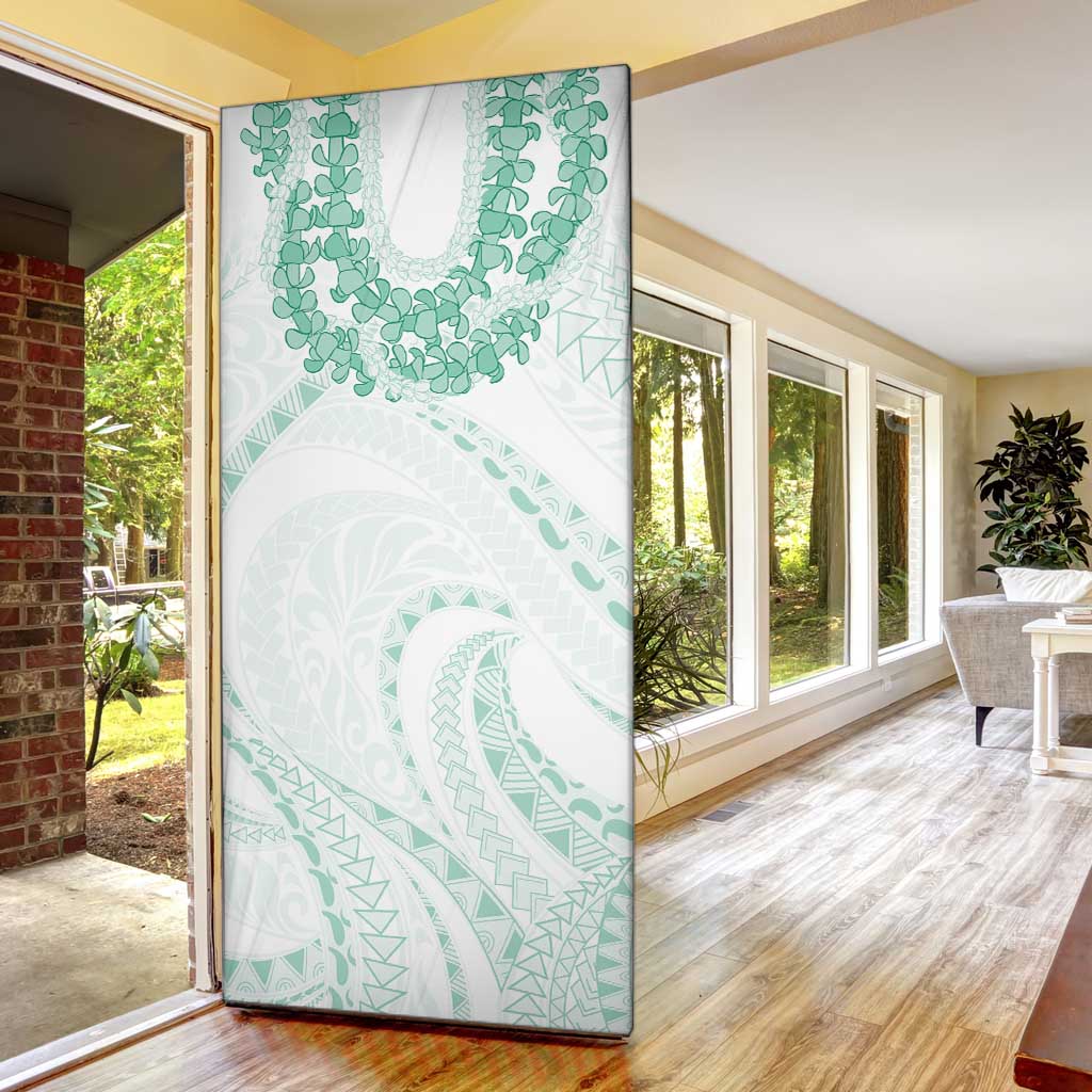 Aloha Lei Onaona Door Cover Sage Green Hawaiian Tribal Pattern LT9 - Polynesian Pride