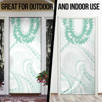 Aloha Lei Onaona Door Cover Sage Green Hawaiian Tribal Pattern LT9 - Polynesian Pride