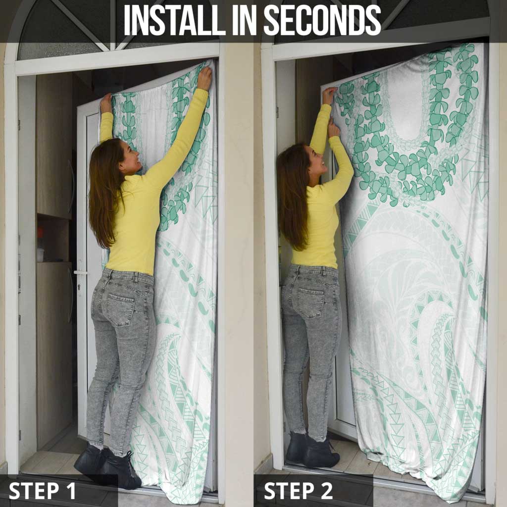 Aloha Lei Onaona Door Cover Sage Green Hawaiian Tribal Pattern LT9 - Polynesian Pride