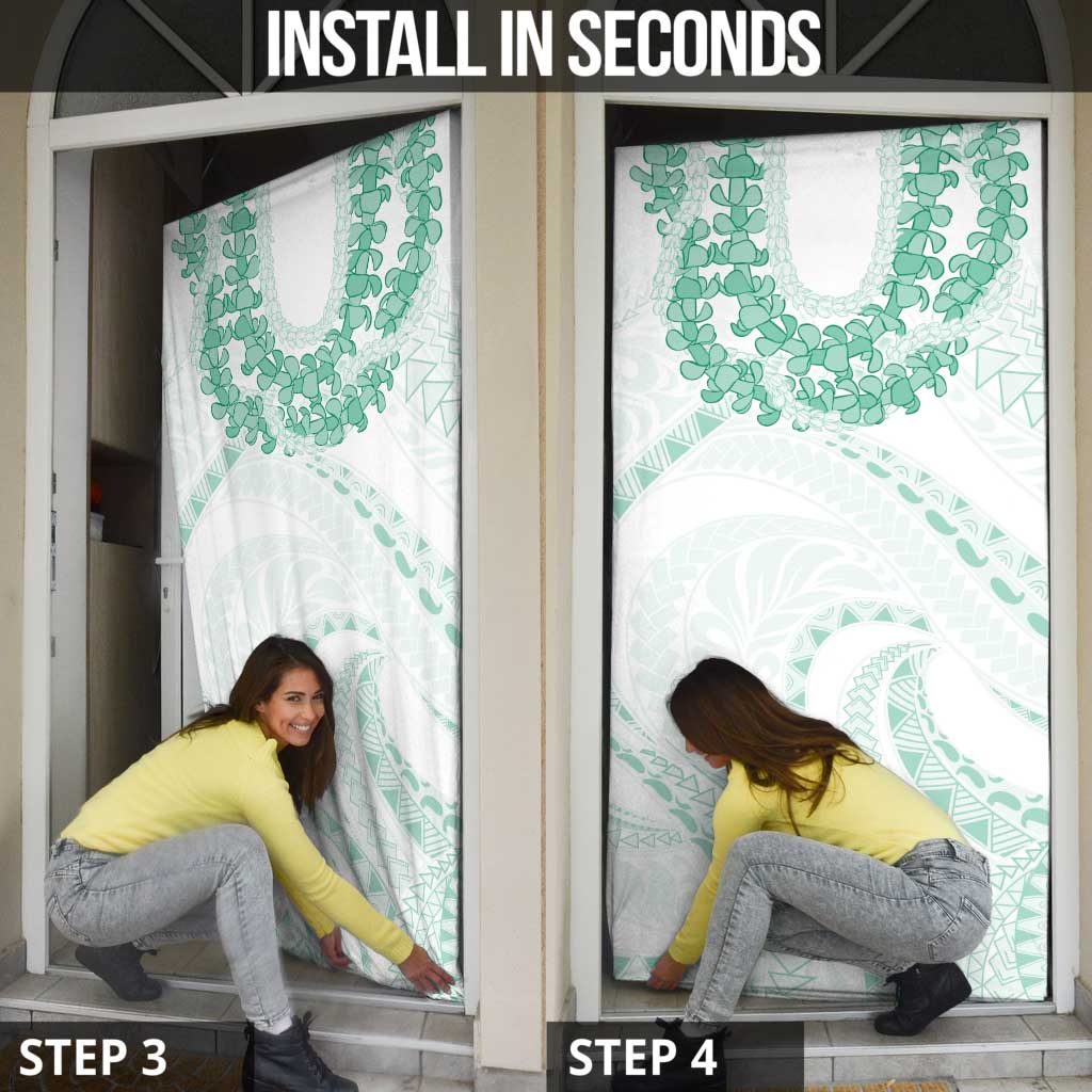 Aloha Lei Onaona Door Cover Sage Green Hawaiian Tribal Pattern LT9 - Polynesian Pride