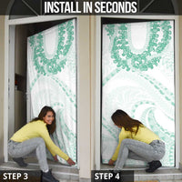 Aloha Lei Onaona Door Cover Sage Green Hawaiian Tribal Pattern LT9 - Polynesian Pride