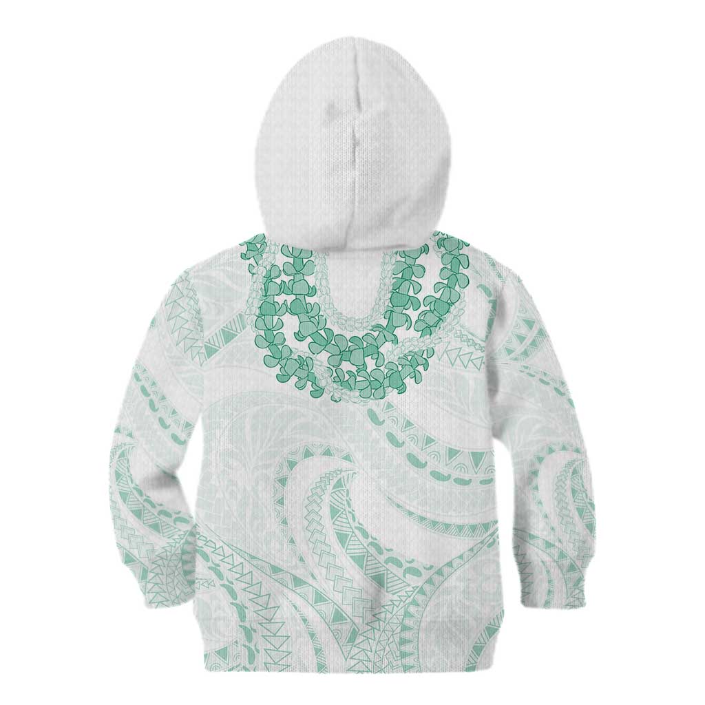 Aloha Lei Onaona Kid Hoodie Sage Green Hawaiian Tribal Pattern LT9 - Polynesian Pride