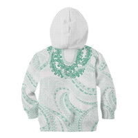 Aloha Lei Onaona Kid Hoodie Sage Green Hawaiian Tribal Pattern LT9 - Polynesian Pride