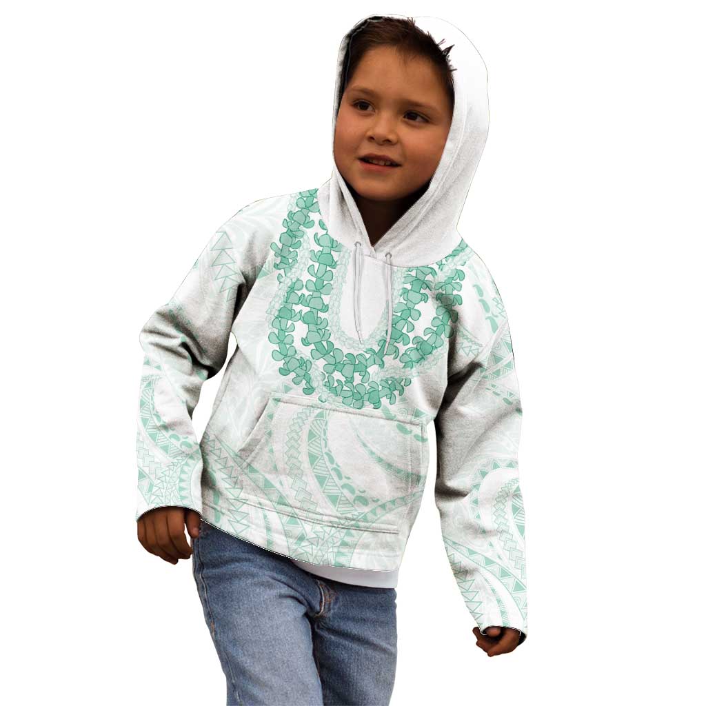 Aloha Lei Onaona Kid Hoodie Sage Green Hawaiian Tribal Pattern LT9 - Polynesian Pride