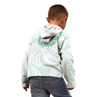 Aloha Lei Onaona Kid Hoodie Sage Green Hawaiian Tribal Pattern LT9 - Polynesian Pride