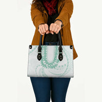 Aloha Lei Onaona Leather Bag Sage Green Hawaiian Tribal Pattern LT9 - Polynesian Pride