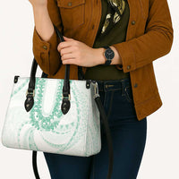 Aloha Lei Onaona Leather Bag Sage Green Hawaiian Tribal Pattern LT9 - Polynesian Pride