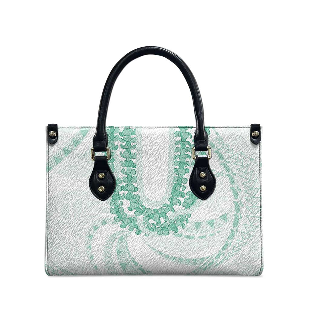 Aloha Lei Onaona Leather Bag Sage Green Hawaiian Tribal Pattern LT9 - Polynesian Pride