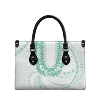 Aloha Lei Onaona Leather Bag Sage Green Hawaiian Tribal Pattern LT9 - Polynesian Pride