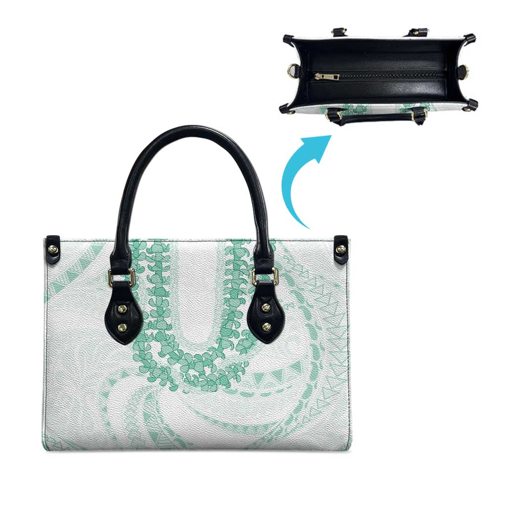 Aloha Lei Onaona Leather Bag Sage Green Hawaiian Tribal Pattern LT9 - Polynesian Pride