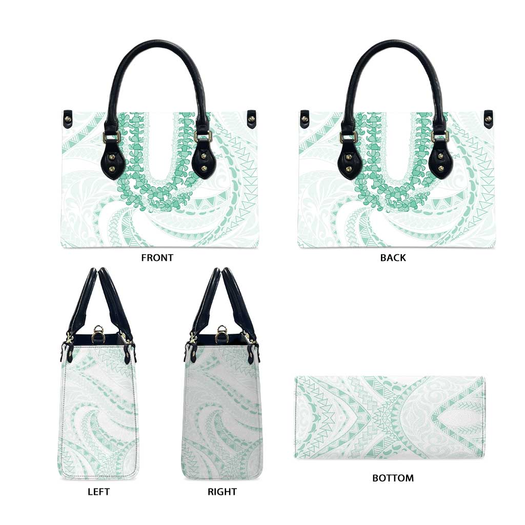 Aloha Lei Onaona Leather Bag Sage Green Hawaiian Tribal Pattern LT9 - Polynesian Pride