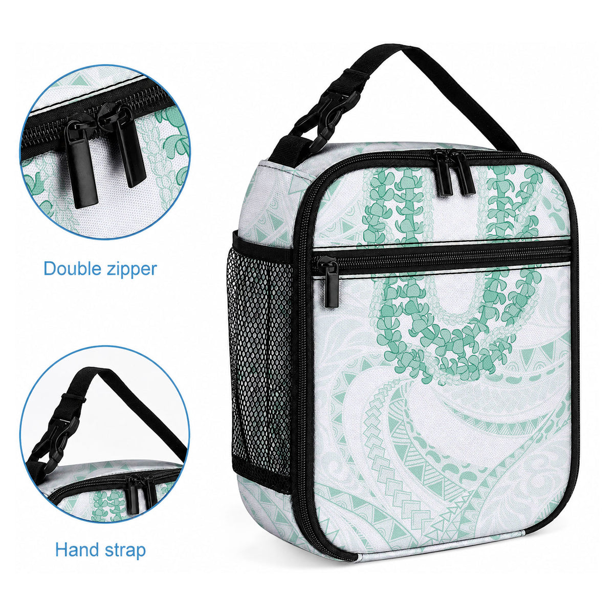 Aloha Lei Onaona Lunch Bag Sage Green Hawaiian Tribal Pattern LT9 - Polynesian Pride