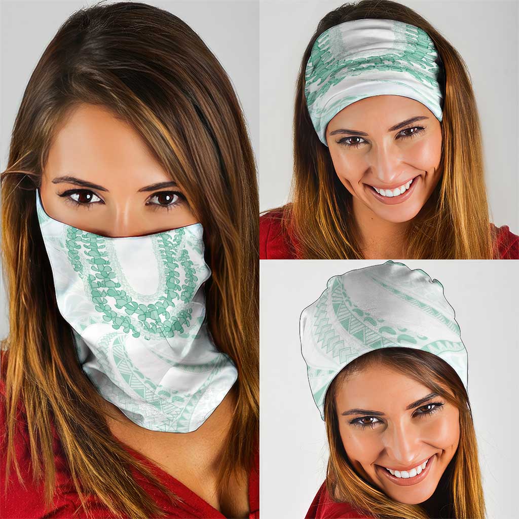 Aloha Lei Onaona Neck Gaiter Sage Green Hawaiian Tribal Pattern LT9 - Polynesian Pride
