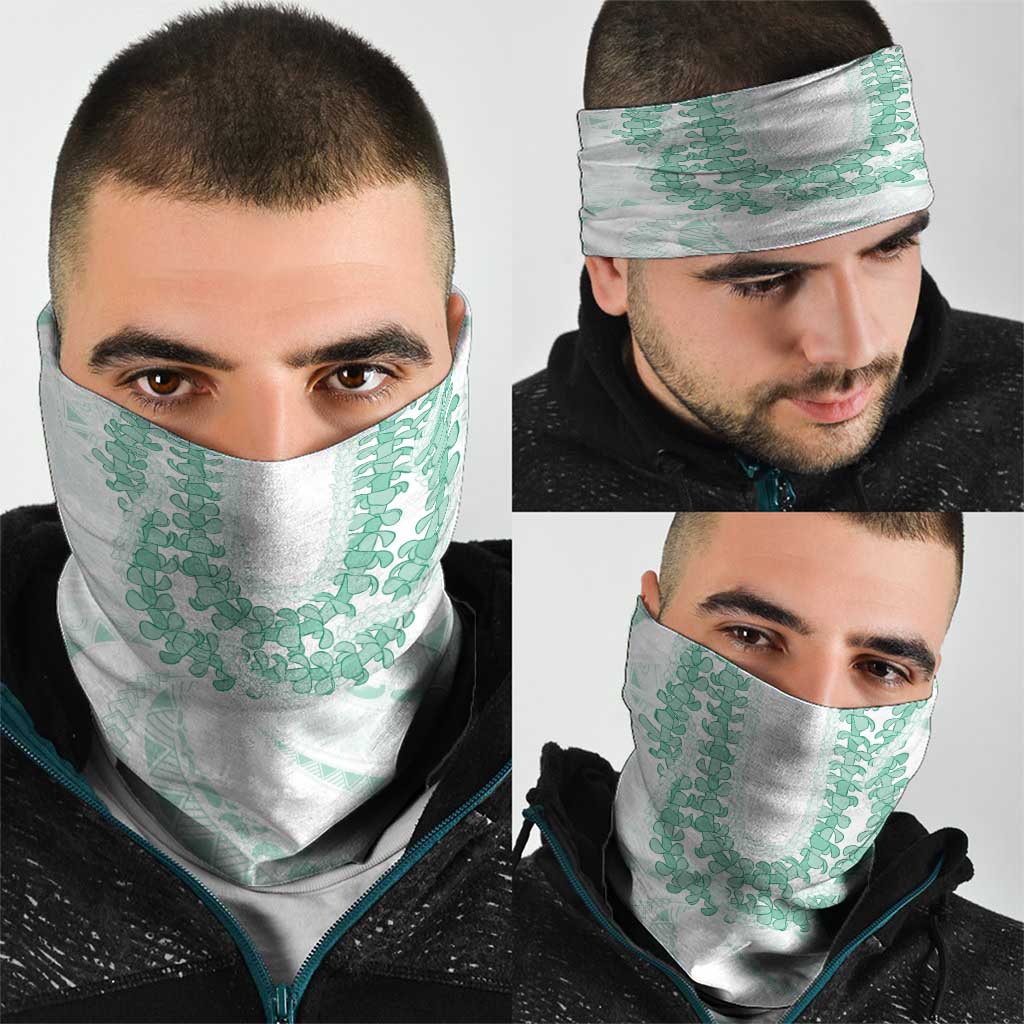 Aloha Lei Onaona Neck Gaiter Sage Green Hawaiian Tribal Pattern LT9 - Polynesian Pride