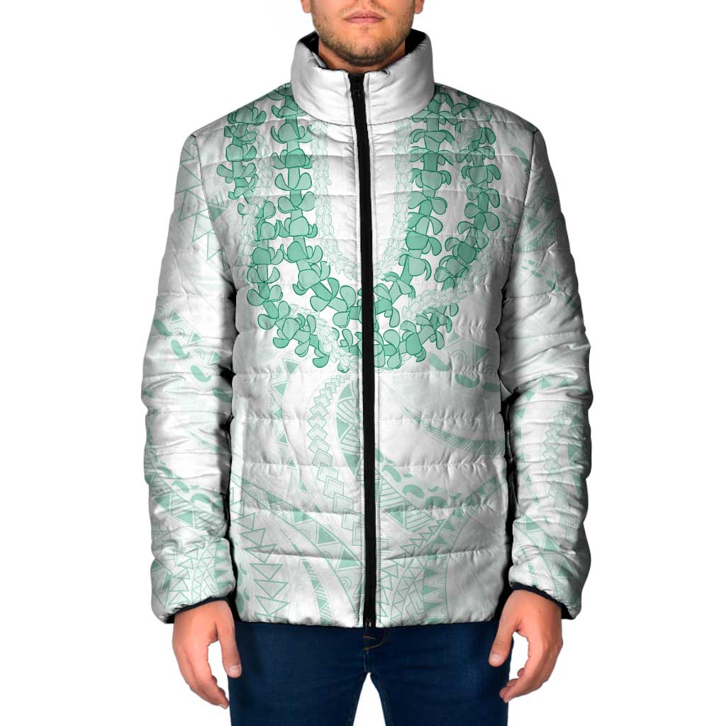 Aloha Lei Onaona Padded Jacket Sage Green Hawaiian Tribal Pattern LT9 Men Green - Polynesian Pride