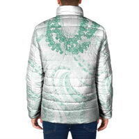 Aloha Lei Onaona Padded Jacket Sage Green Hawaiian Tribal Pattern LT9 - Polynesian Pride